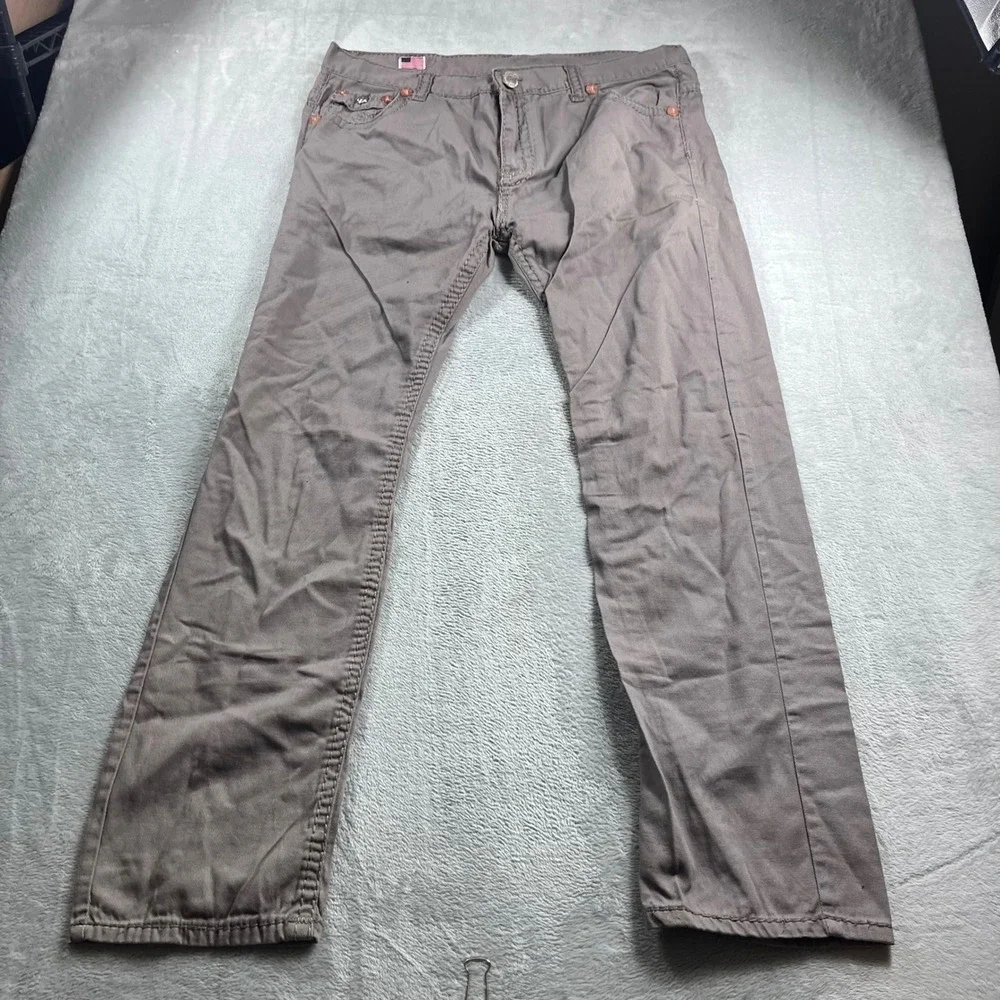 True‎ Religion Joey Super T Mens Gray Twill Pants Made in USA Size 42 13107